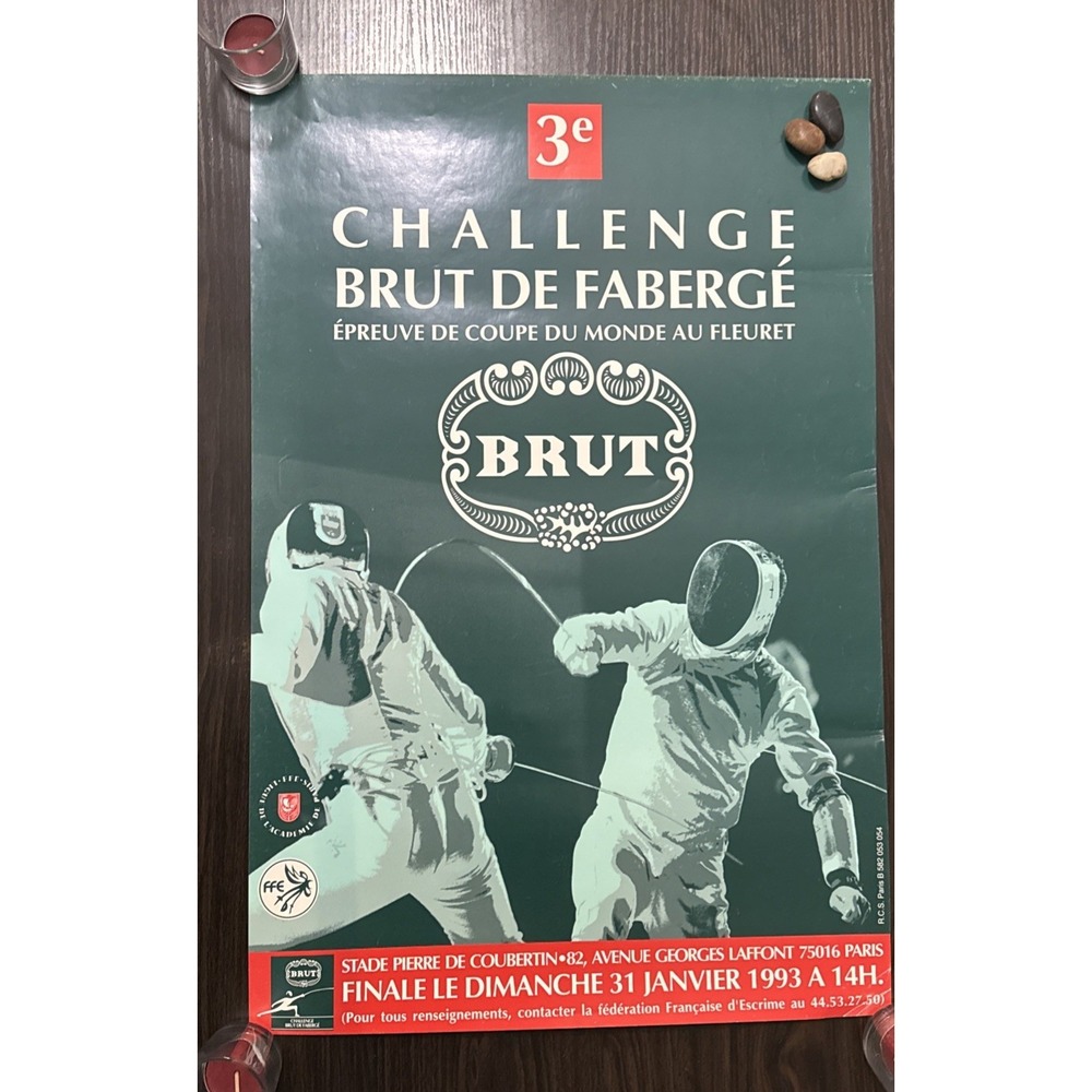 Fencing Poster France, Paris 1993 ( 3e Challenge Brut De Faberge )